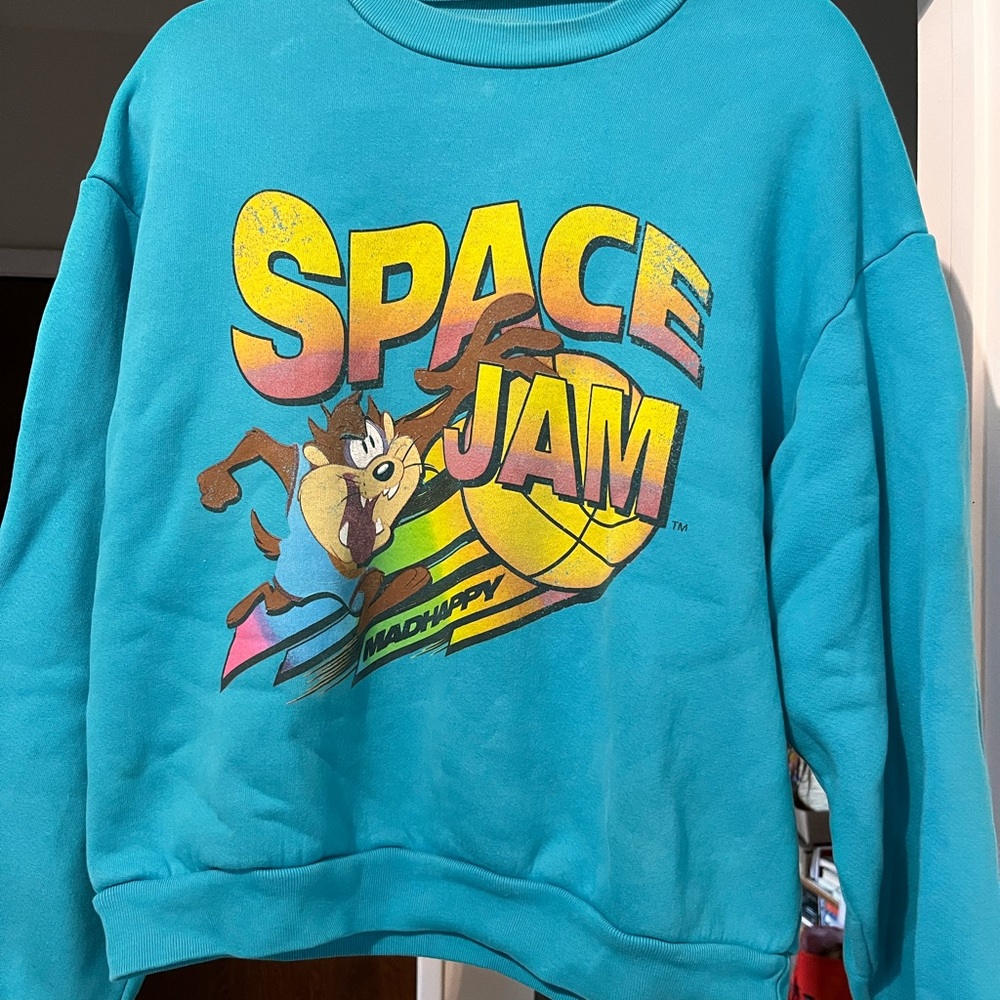 Madhappy Space Jam Sweatshirt XS Aqua Crewneck
